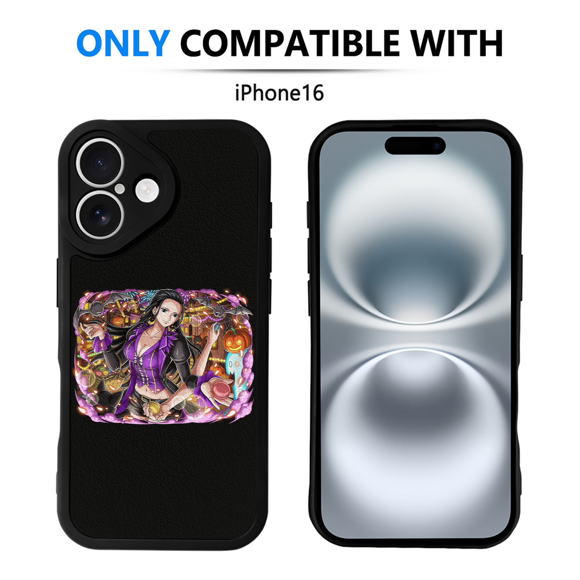 （画像用） ワンピース ニコ・ロビン ONE PIECE Nico Robin 【iPhone 16シリーズ対応】シリコンスマホケース（レザー調） 材質：シリコン